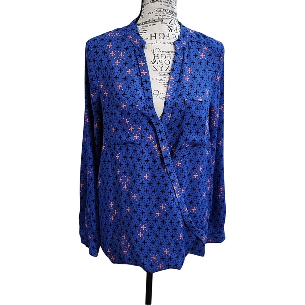 Anthropologie‎ x Maeve long sleeve blue blouse size 2 XS